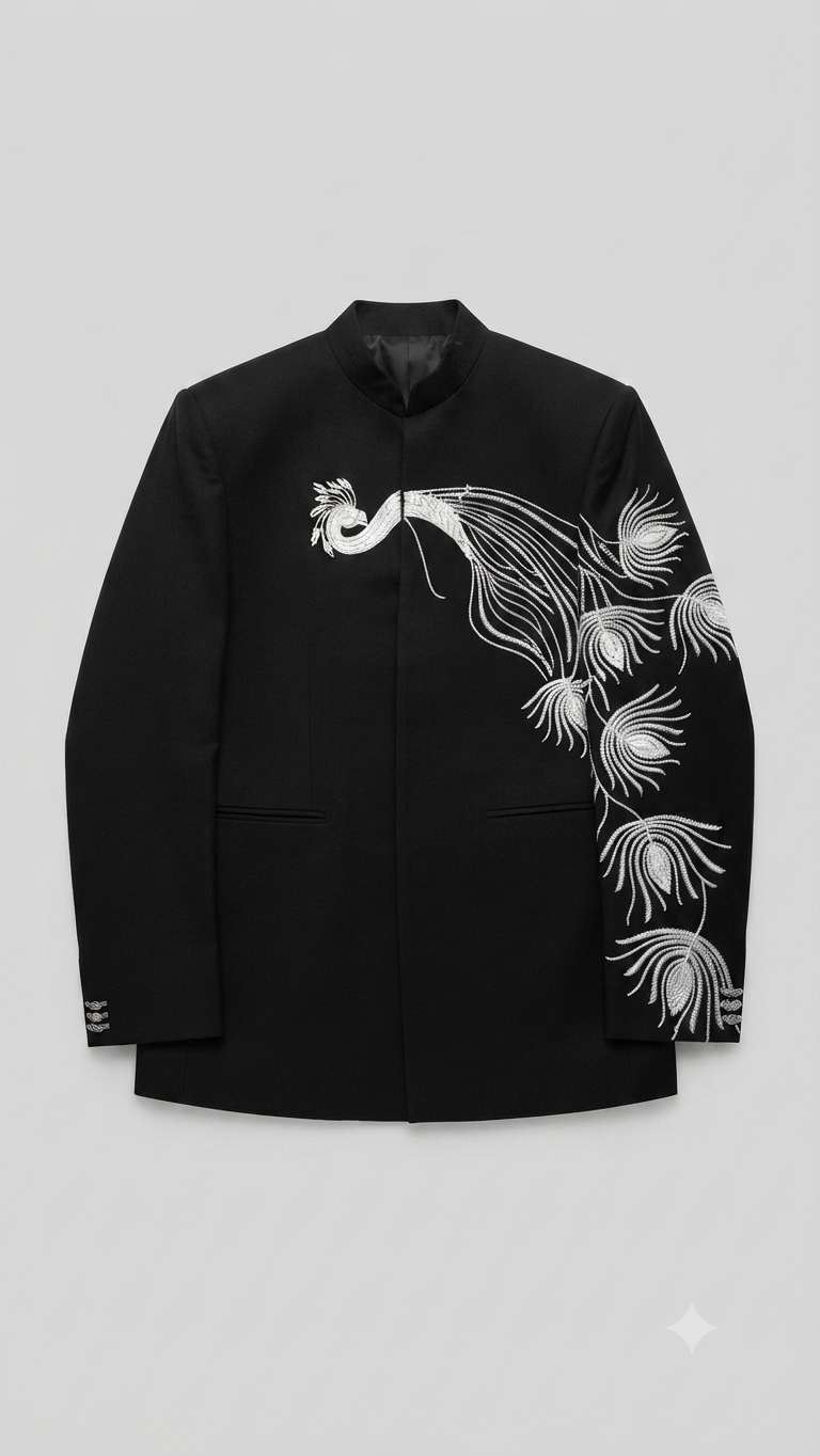 men's mandarin-collar jacket jhodpuri