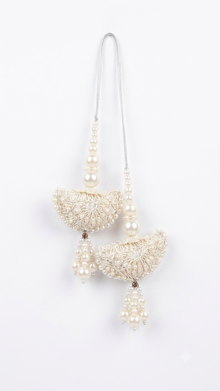 Elegant Pearl and Lace Latkan