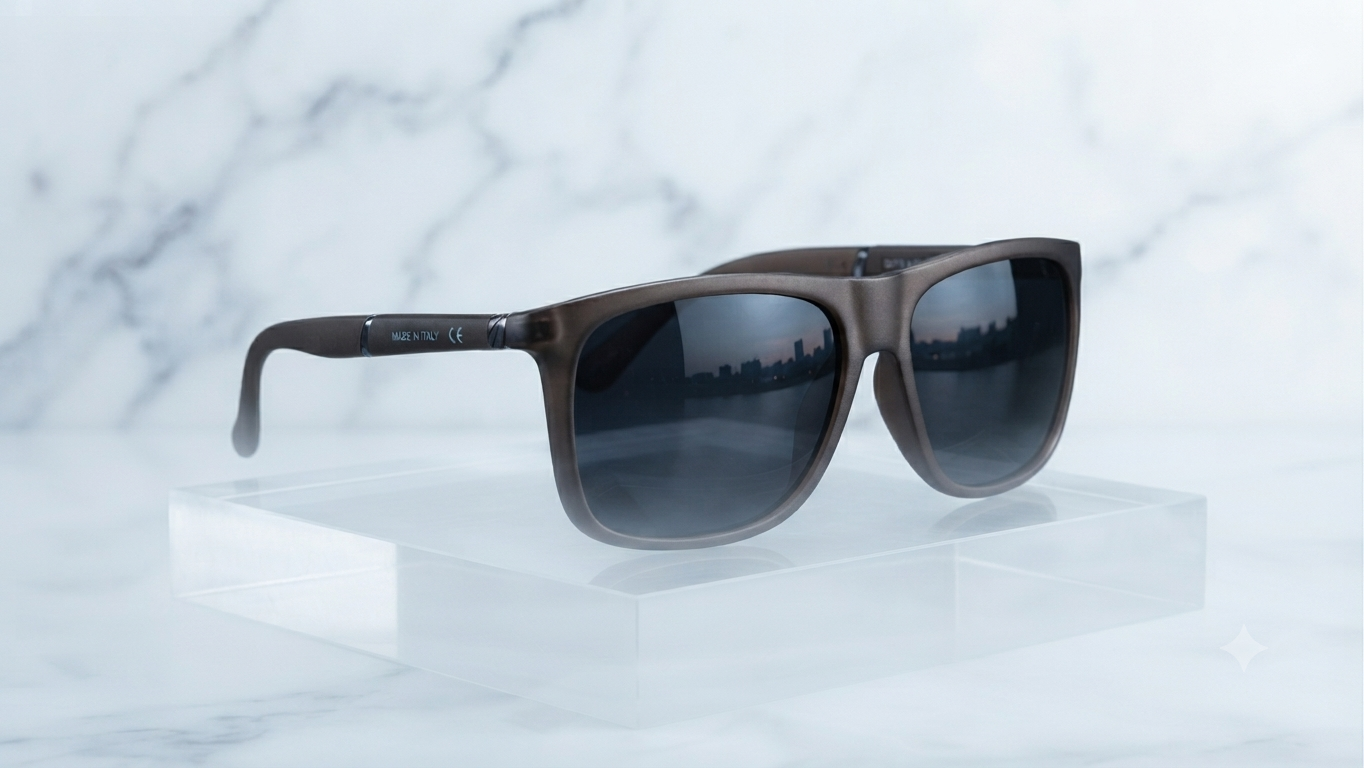 Italian Matte Bronze Square-Frame Sunglasses