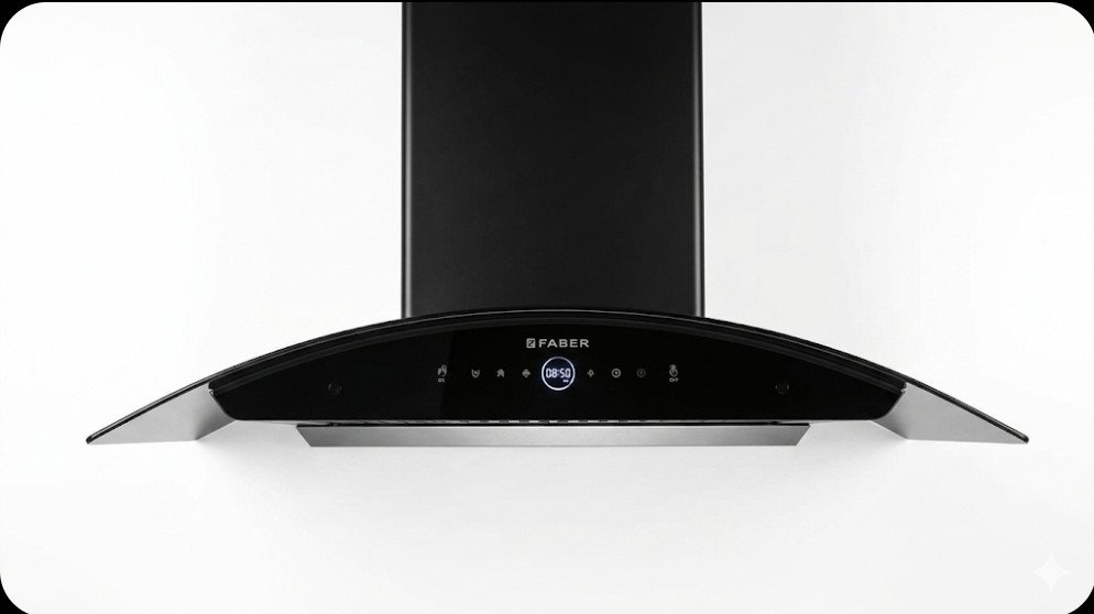 Faber Curved Glass Kitchen Chimney