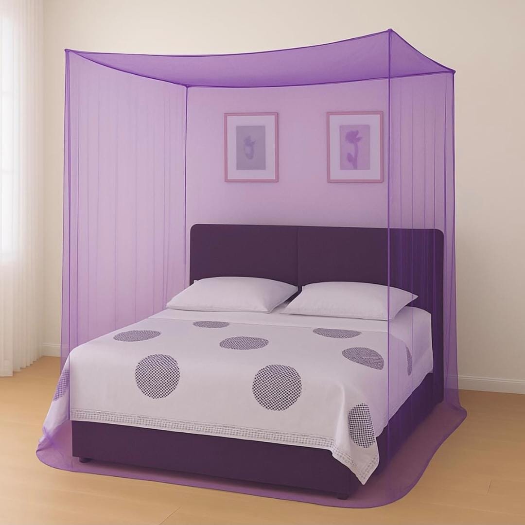 (Machhardani) for King Size Bed (Purple, 8x8 ft)