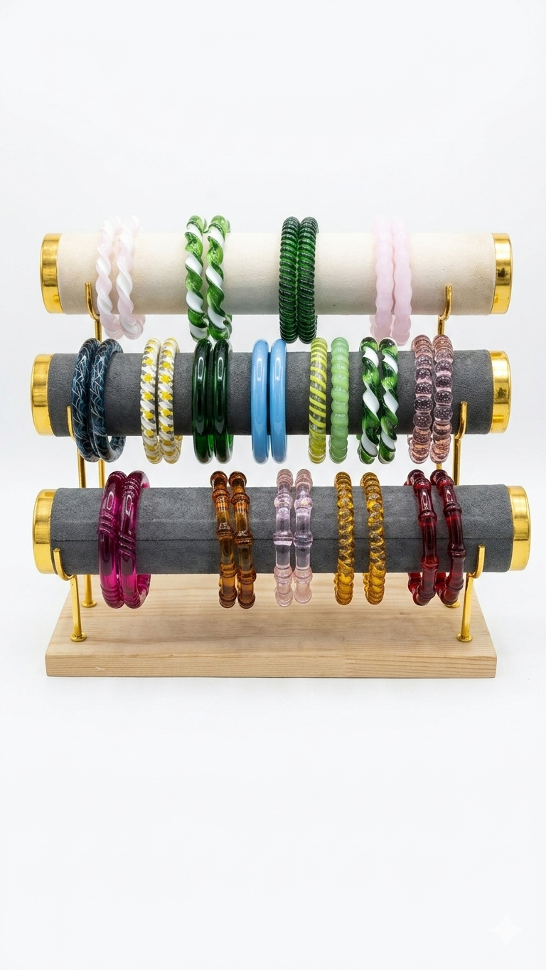 Prism & Hue" Designer Glass Bangle Collection