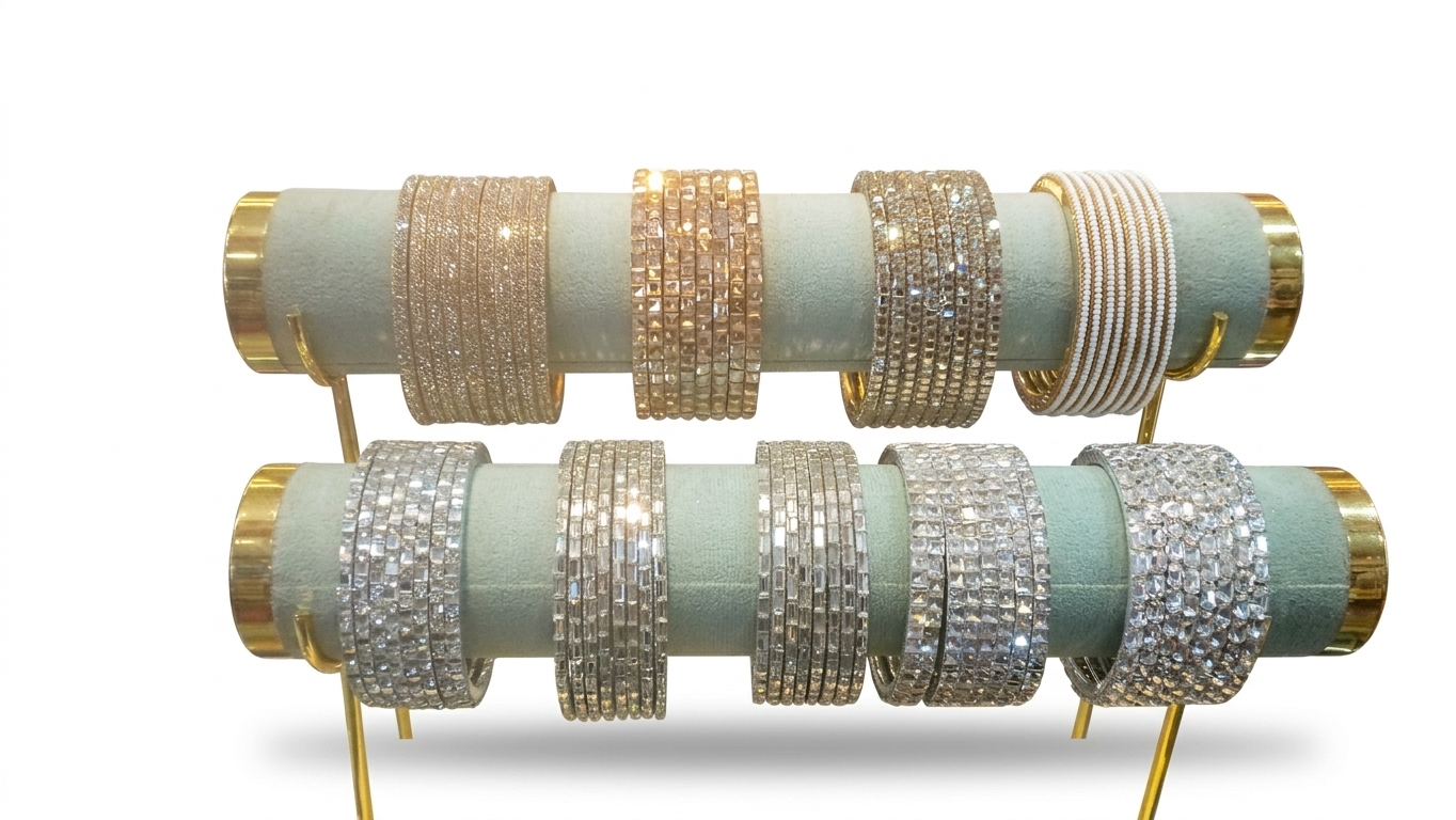The 'VAANI' Golden & Crystal Bangle Collection