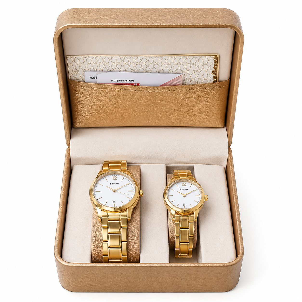 Titan Gold-Tone Couple Watch Gift Set