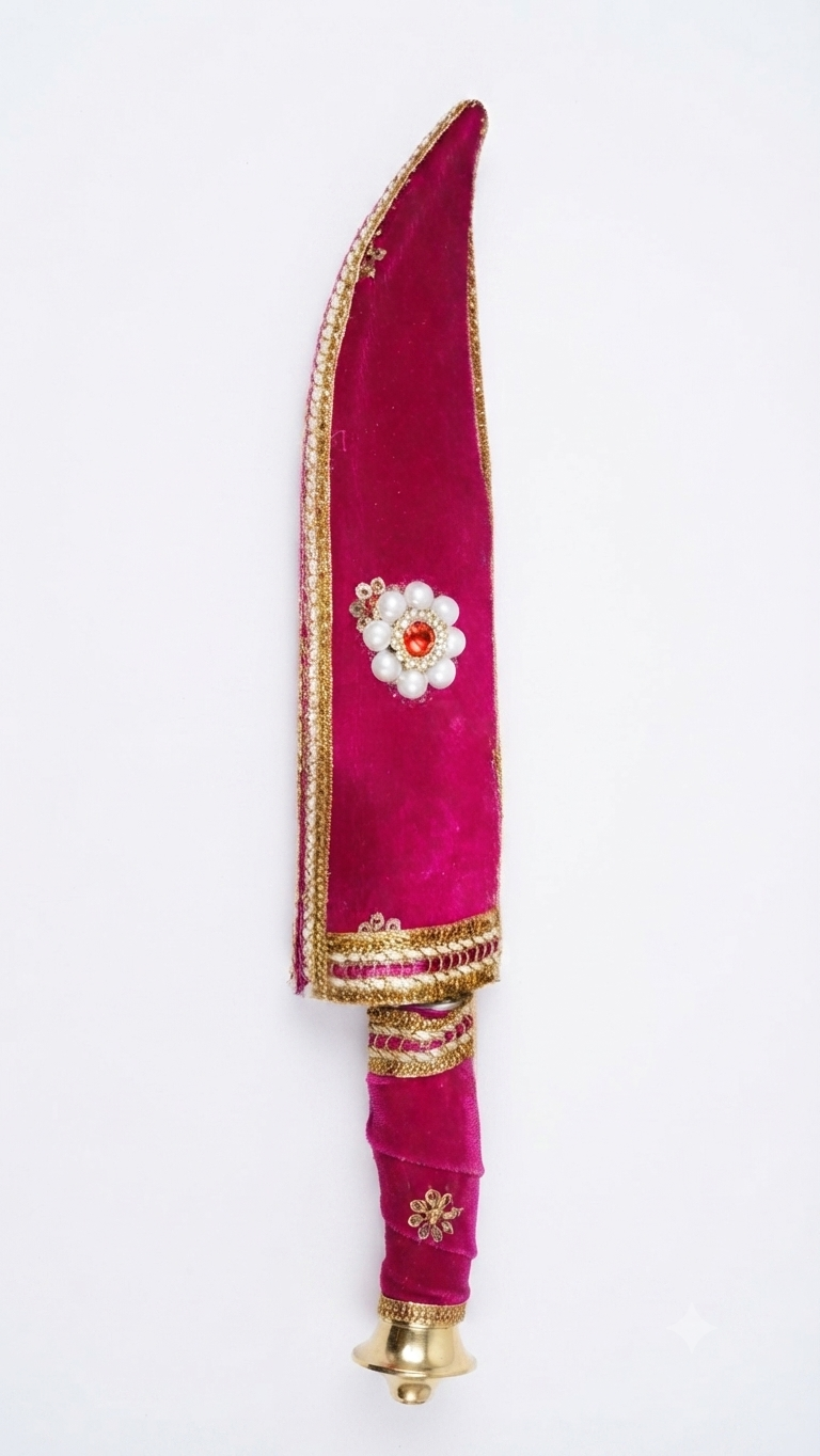 Ornamental Velvet Wedding Talwar (Sword)