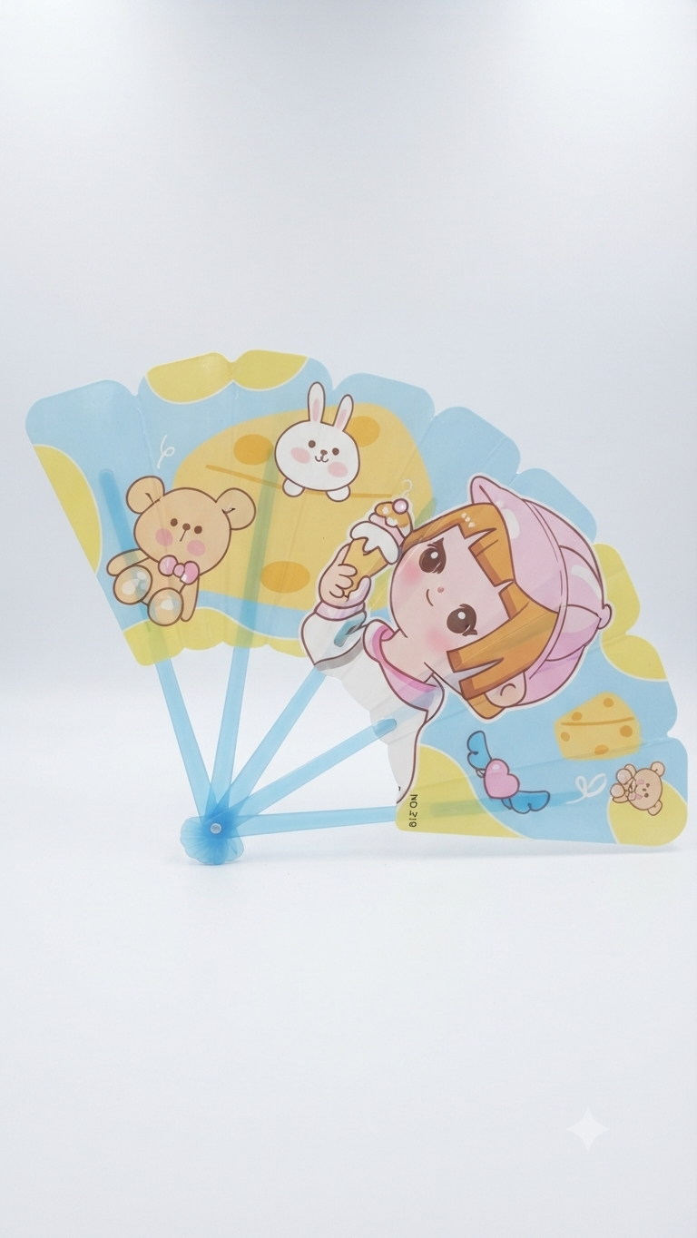 Cartoon-themed handheld folding fan