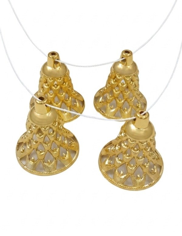 Decorative Metallic Gold Jhumka / Bell Caps