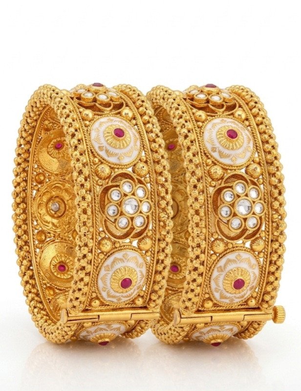 Traditional Meenakari & Kundan Designer Kada Bangles