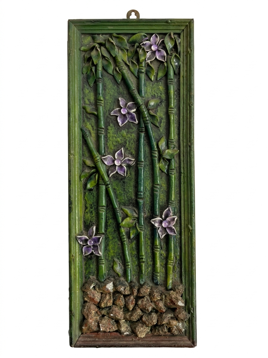 Decorative Bamboo-Themed Relief Wall Hanging