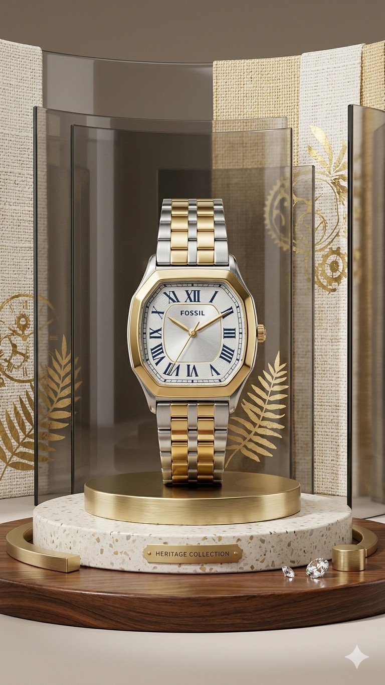 The Fossil "Verdant Epoch" Octagonal Heritage Watch
