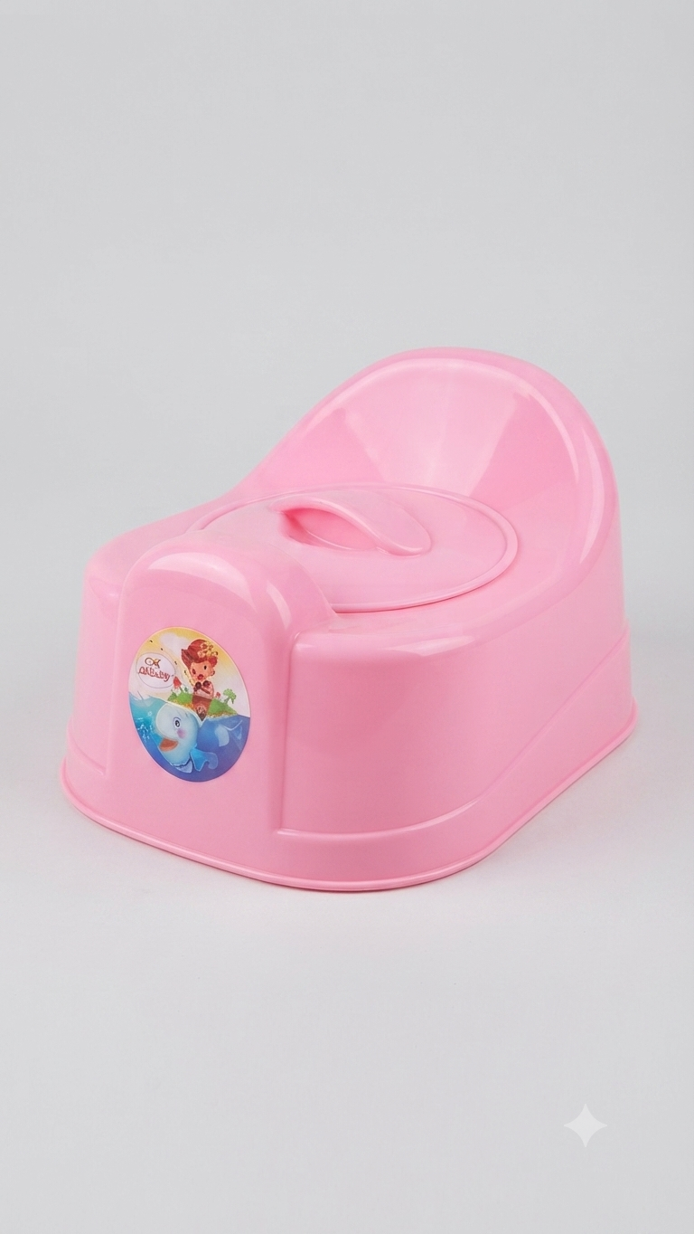Pink "OK Baby" Branded Children's Potty with Lid and Removable Bucket