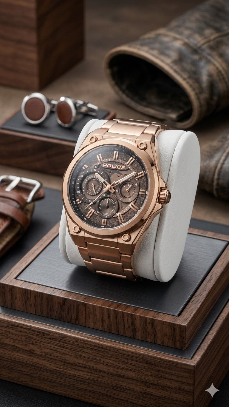 The Police "Armor" Rose Gold Chronograph watch
