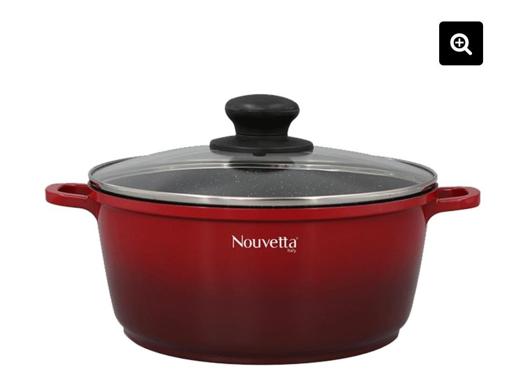 DIECAST 1 PC CASSEROLE WITH LID RED & BLACK