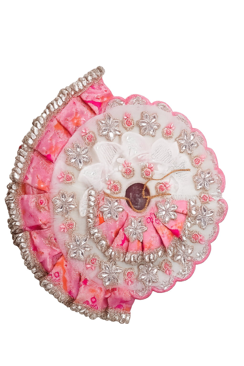 Royal Pink Floral Designer Laddu Gopal Dress / Poshak