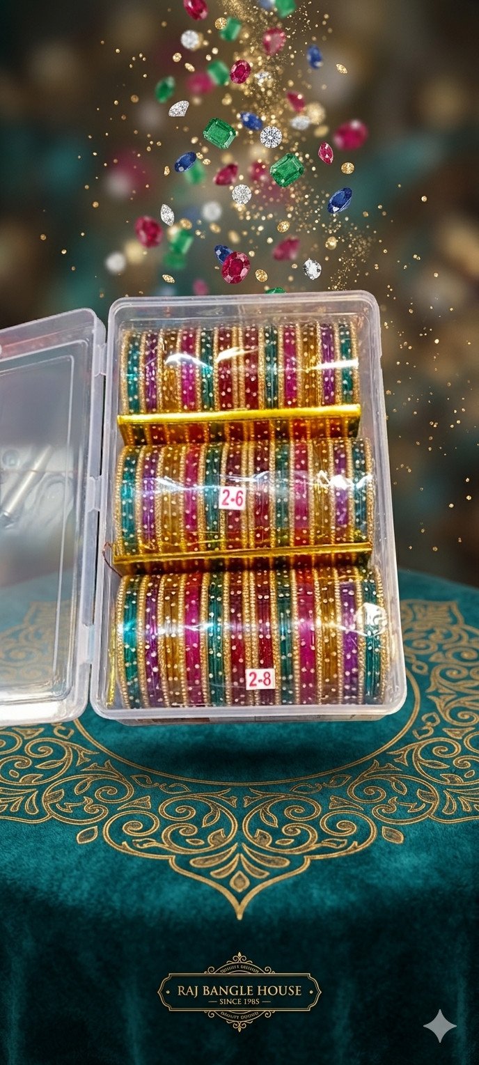 Raj Royale Multicolor Glitter Bangles Collection