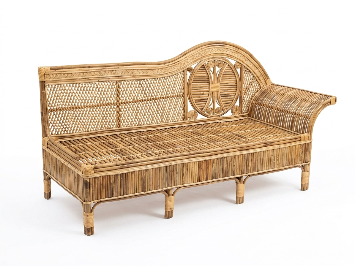 Handcrafted Rattan Chaise Lounge / Daybed