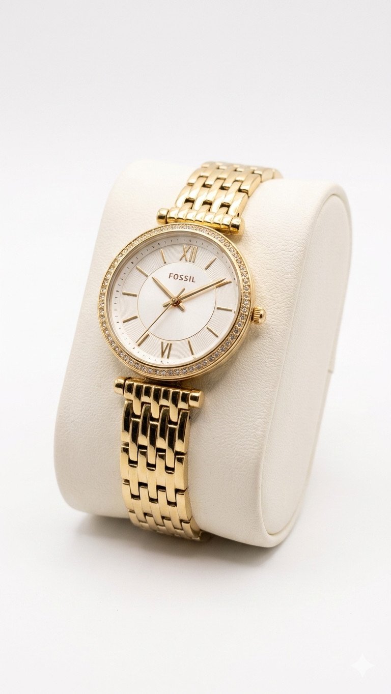 Fossil Jacqueline Gold-Tone Crystal Stainless Steel Watch (Model ES3546)
