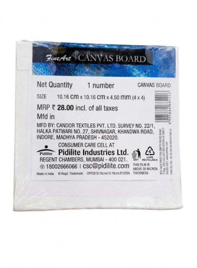 Pidilite Fine Art Canvas Board (4 x 4 inch)