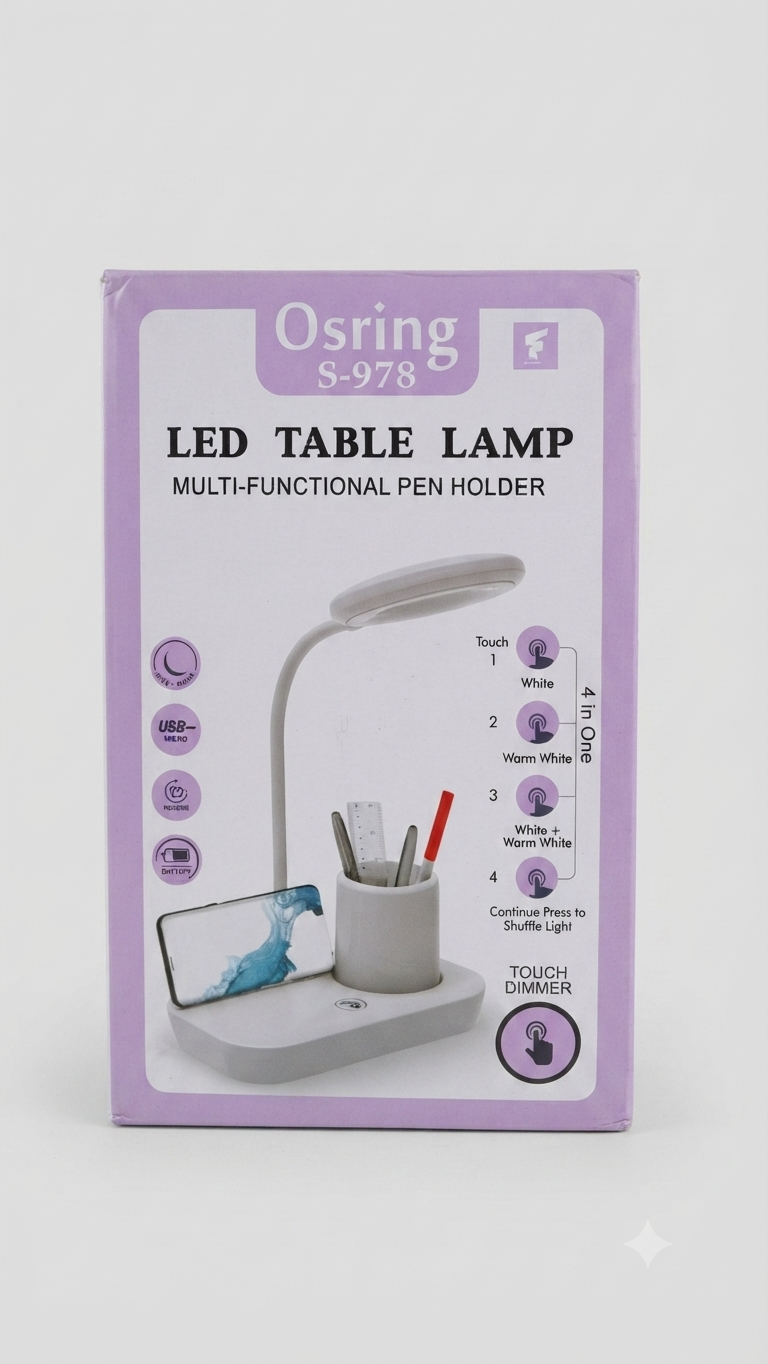 Osring S-978 LED Table Lamp with Multi-Functional Pen Holder