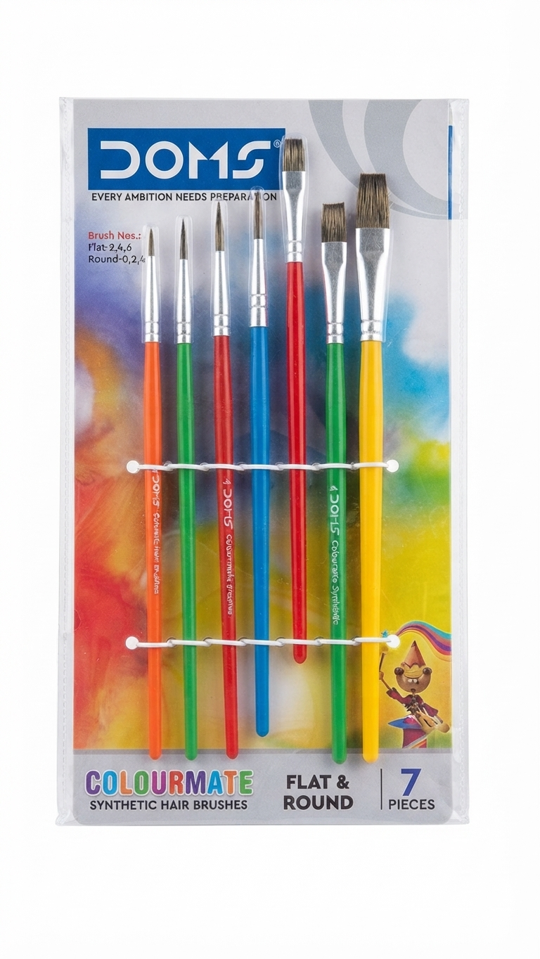 DOMS Colourmate Synthetic Hair Brushes