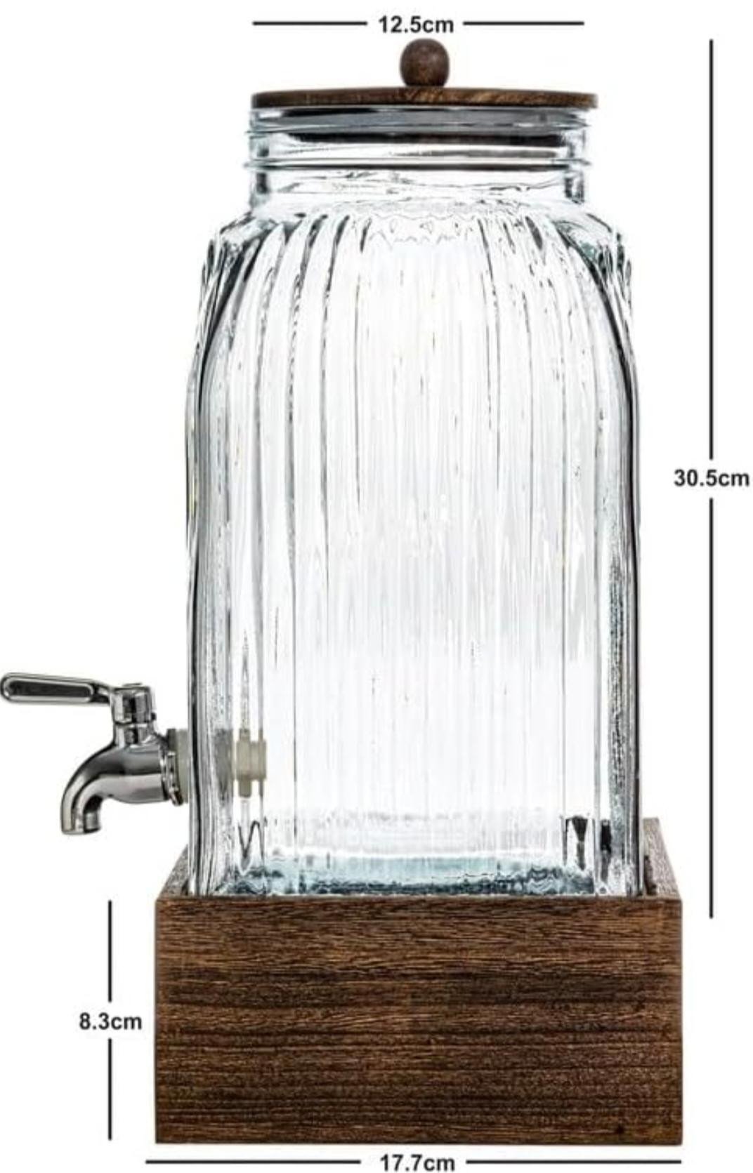 Glass Dispenser with Wooden  6 Litre