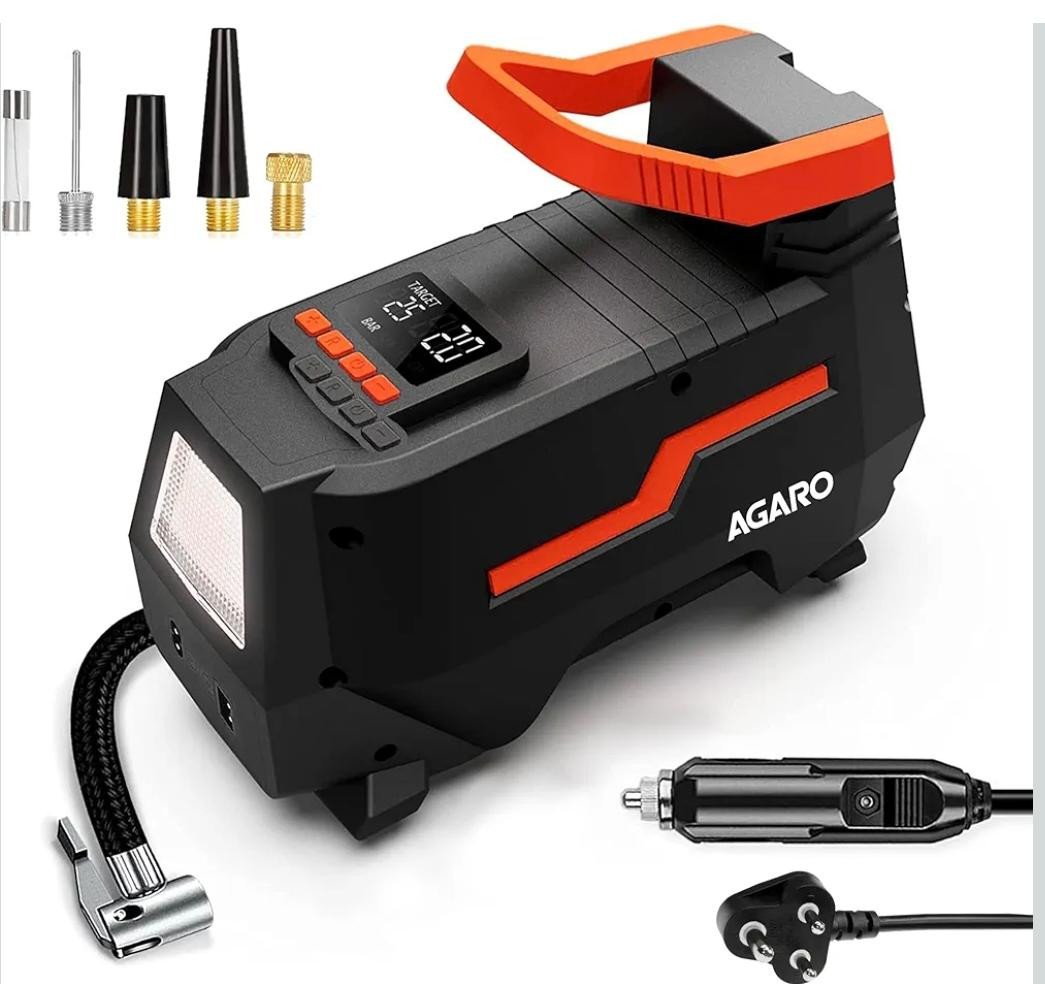 AGARO TI2157 Digital Portable Tyre Inflator/Pressure Gauge