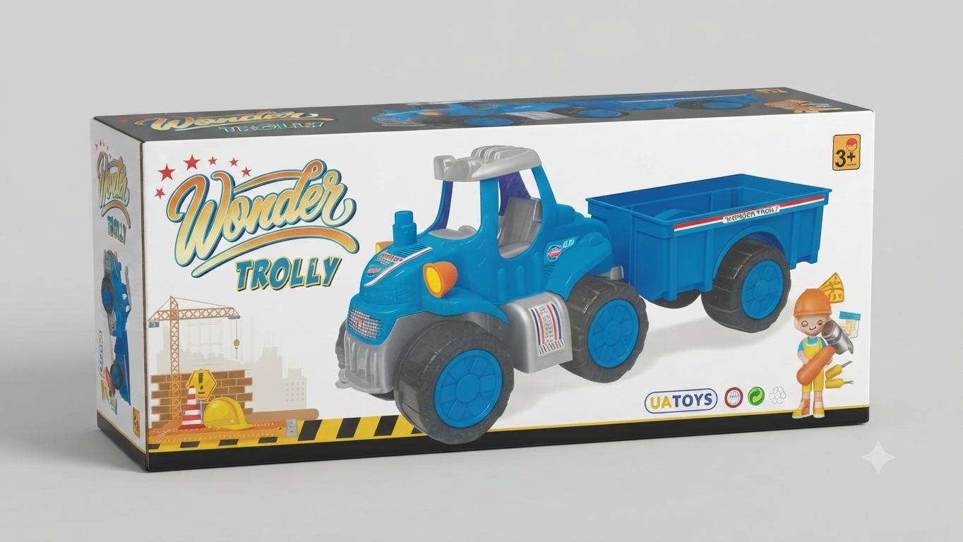 Wonder Trolly" Toy Tractor and Trailer Set