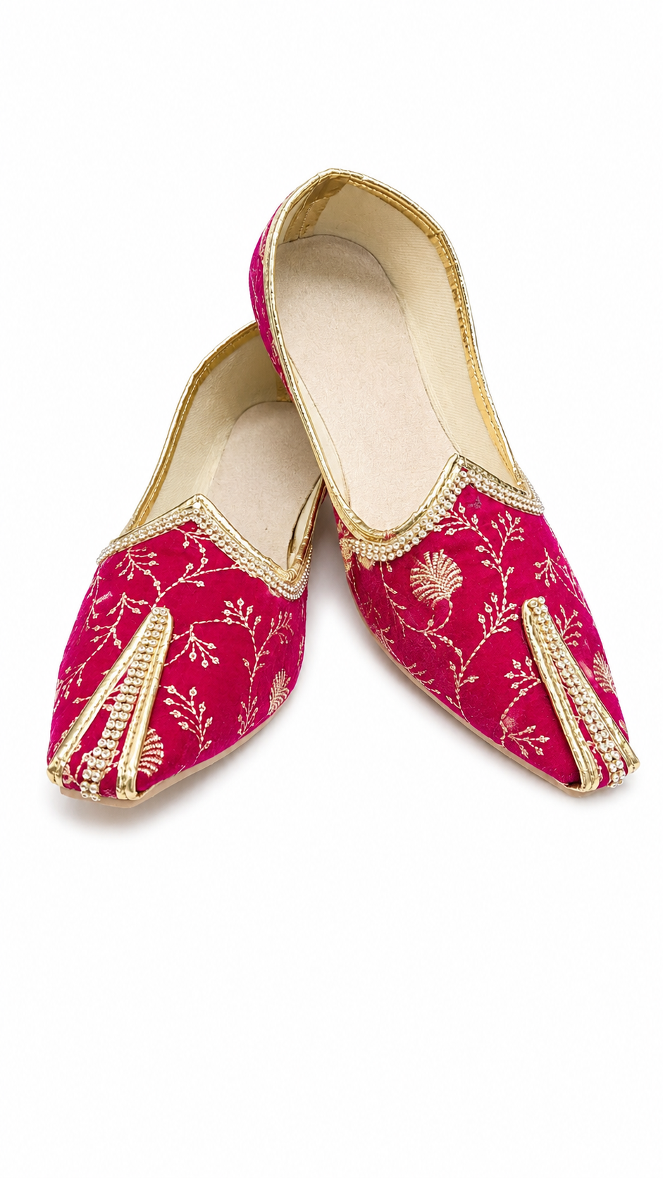 Royal Fuchsia Embroidered Men's Wedding Jutti