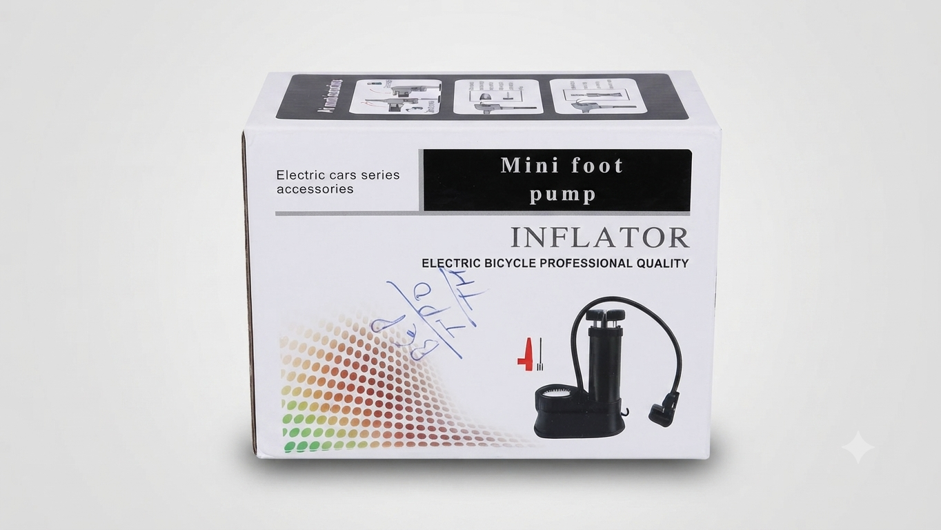 Mini Foot Pump Inflator (Electric Bicycle Professional Quality)