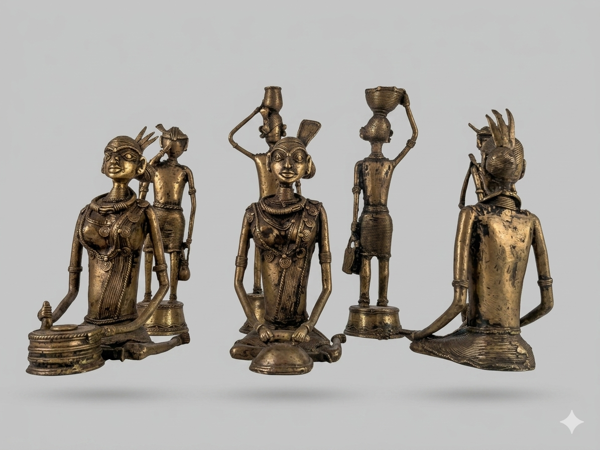 traditional Dokra metal craft figurines