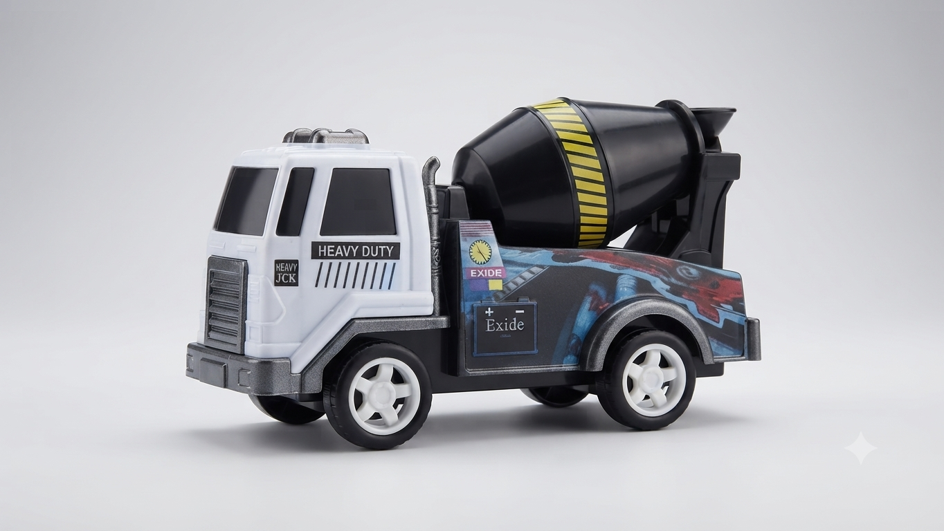 Heavy Duty Construction Series Friction-Powered Toy Cement Mixer Truck