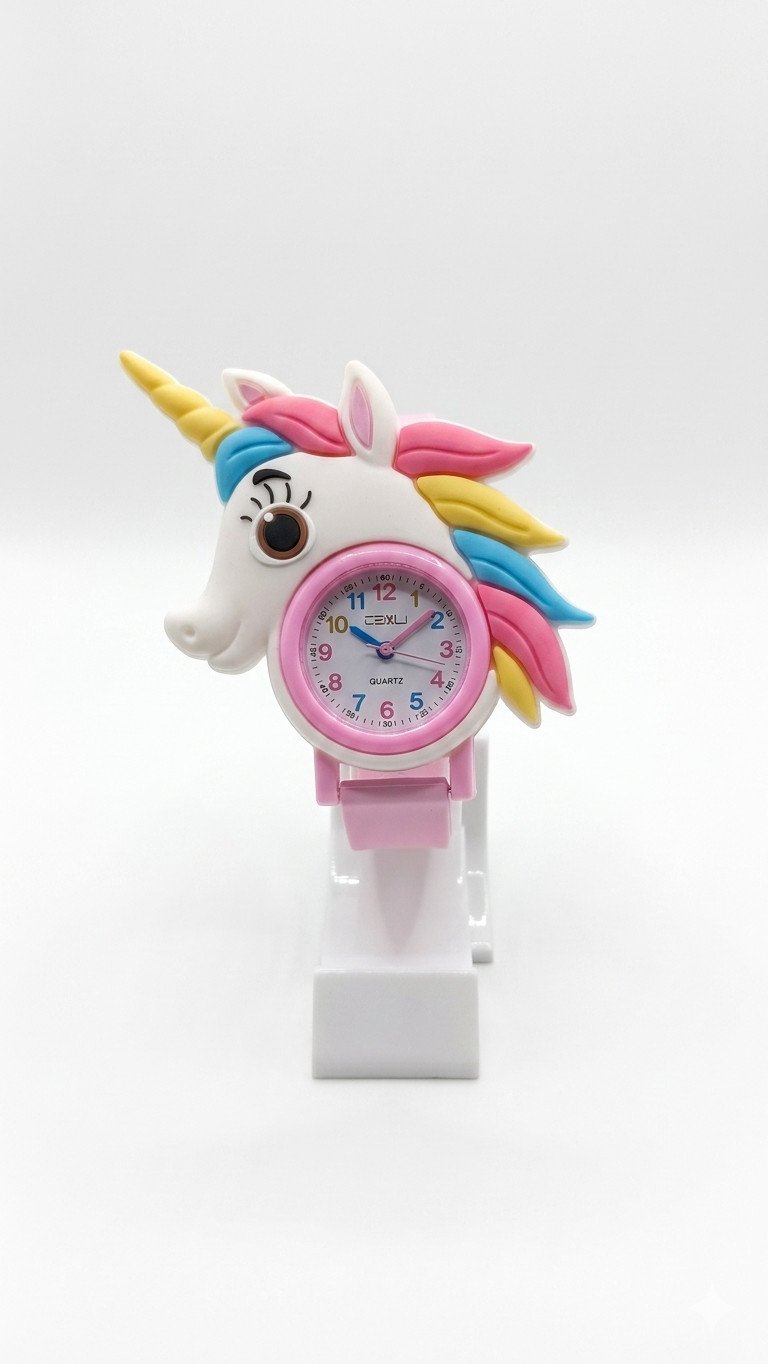 Magical Unicorn Children's Silicone Analog Watch (Pink)