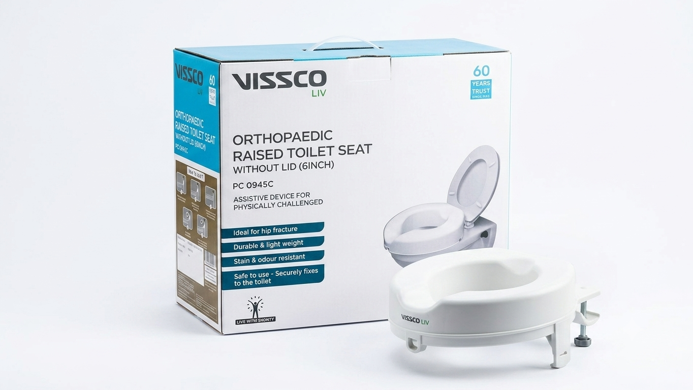 Vissco LIV Orthopaedic Raised Toilet Seat (Without Lid, 6-Inch)