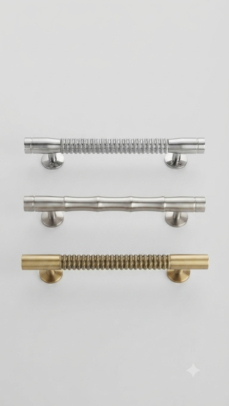 Polished Chrome Knurled Bar Pull
