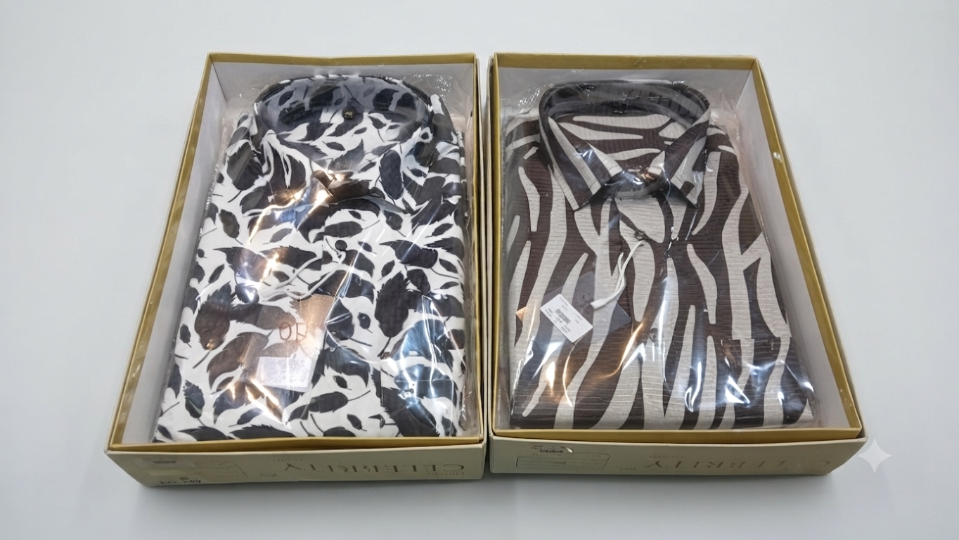 Men's Patterned Long-Sleeve Shirts by Celebrity Studio
