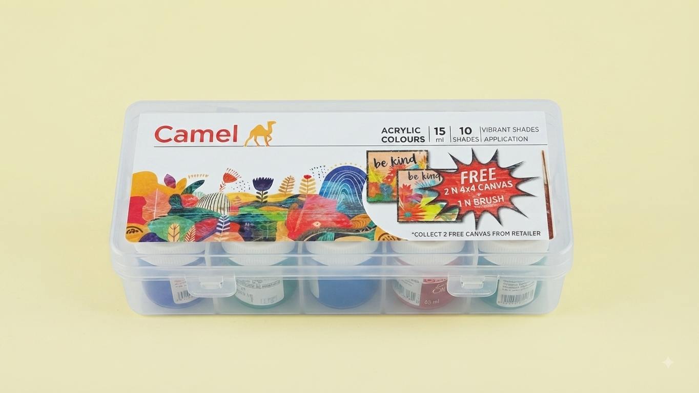 Camel Acrylic Colours Kit (15 ml, 10 Shades)