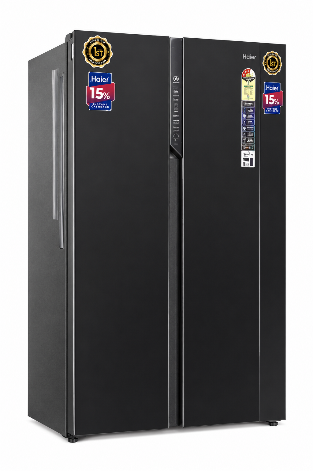 Haier Side-by-Side Inverter Refrigerator – Black Glass Finish