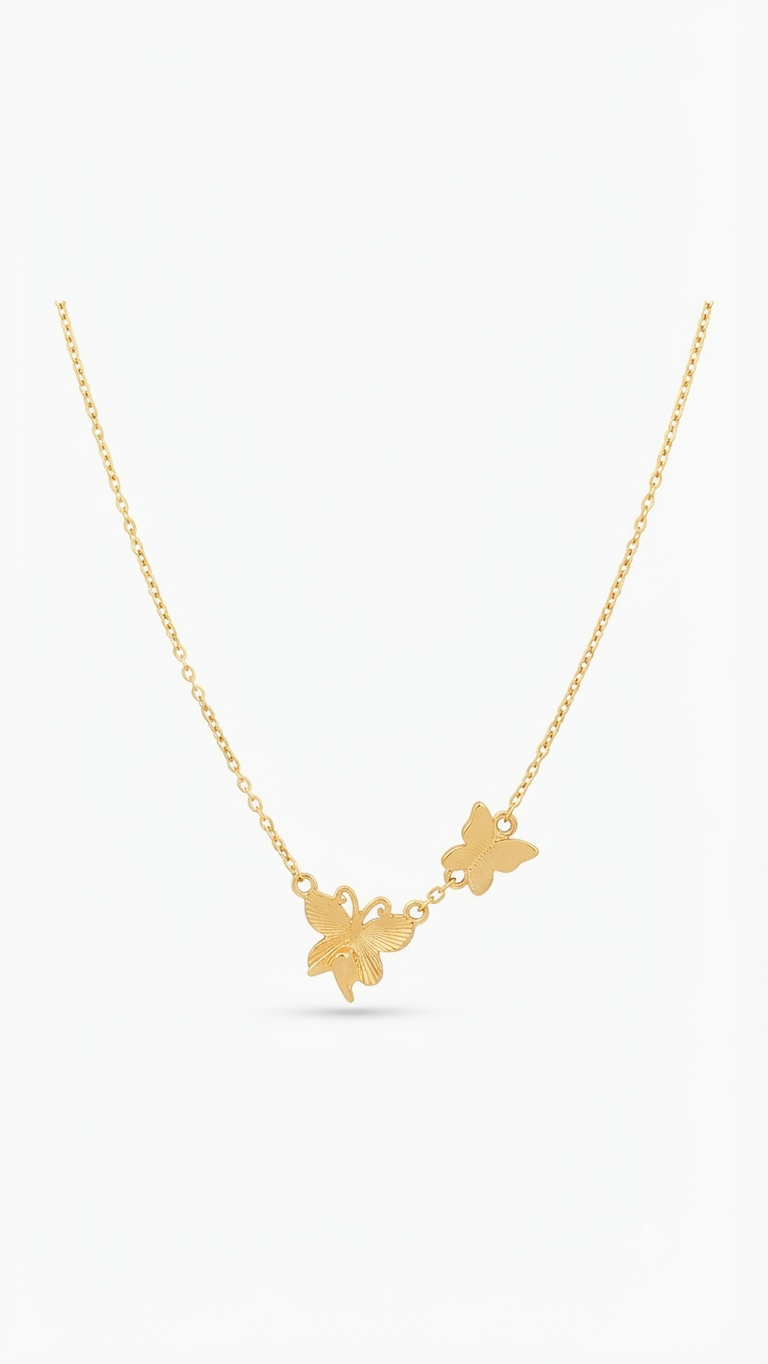 Gold-Tone Double Butterfly Pendant Necklace