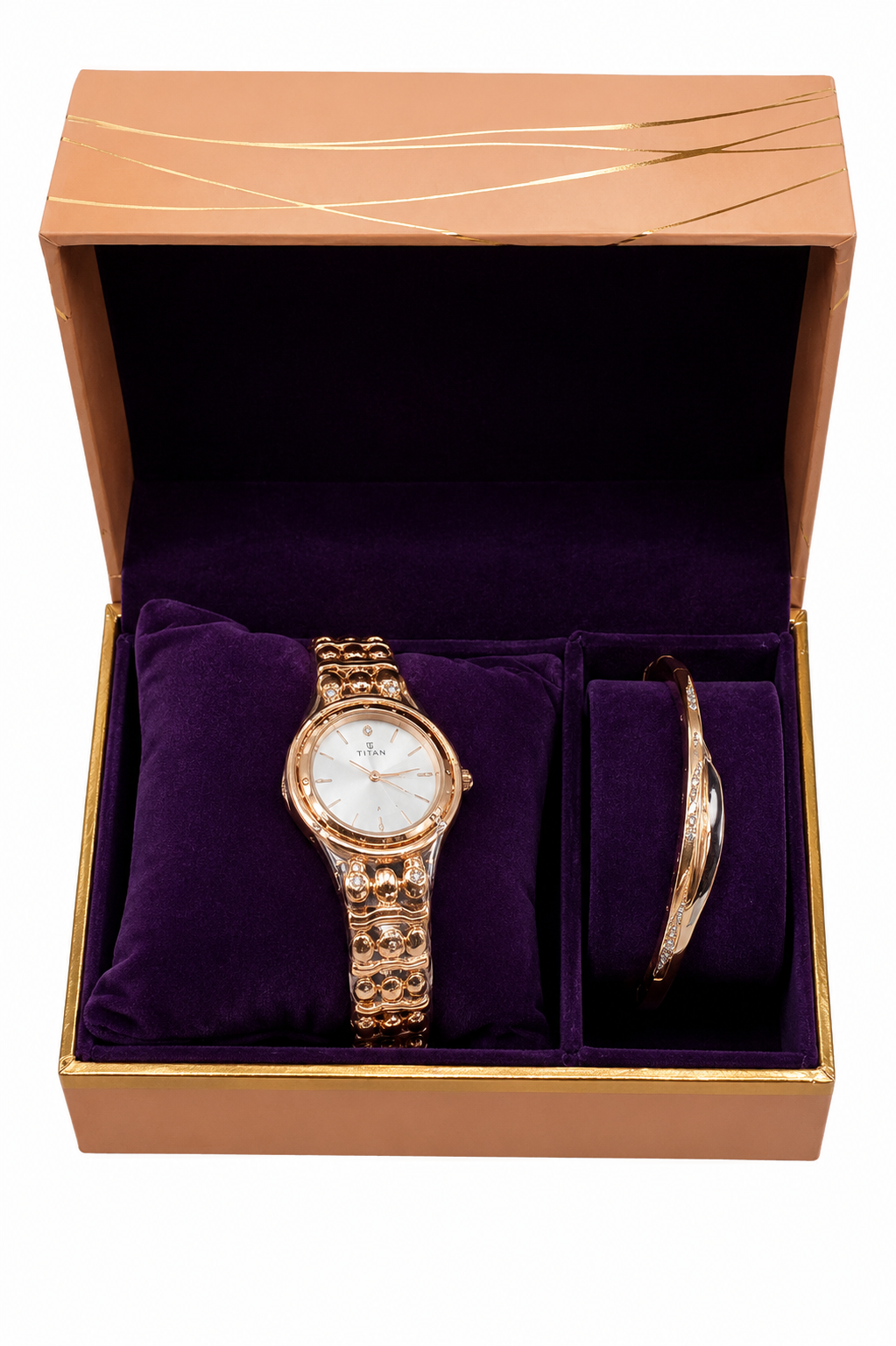 Titan Rose Gold Elegance Gift Set