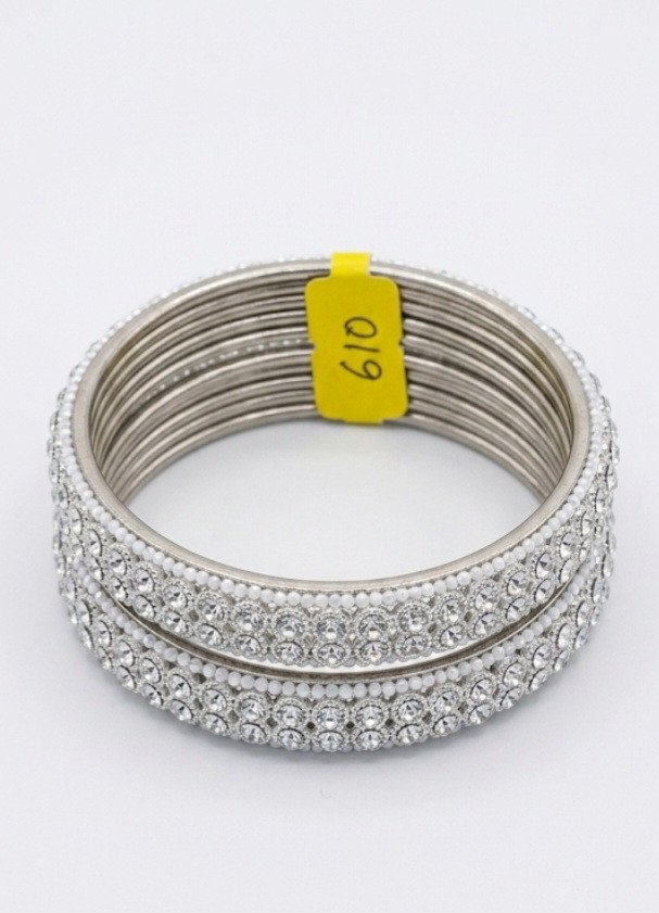 silver-tone bangles