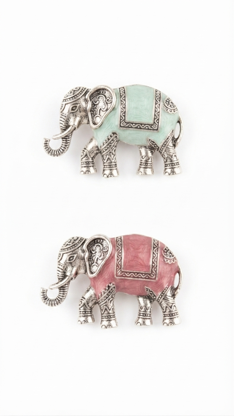 Vintage-Style Ornate Elephant Brooch