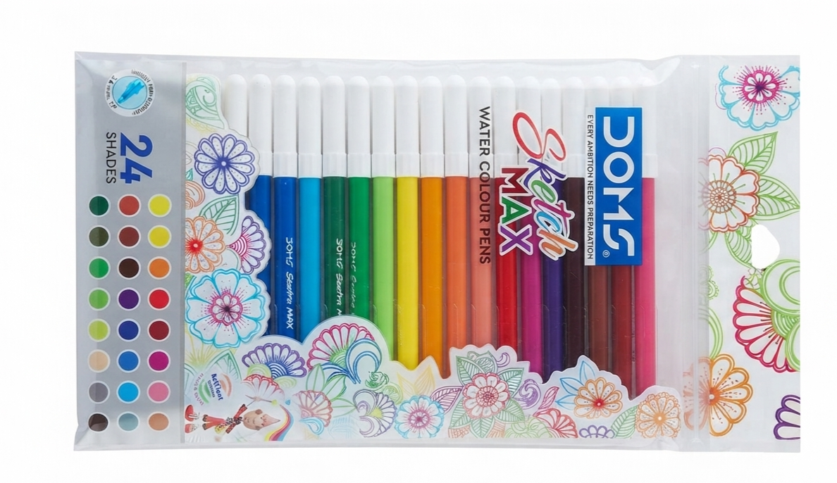 DOMS Sketch Max Water Colour Pens (24 Shades)