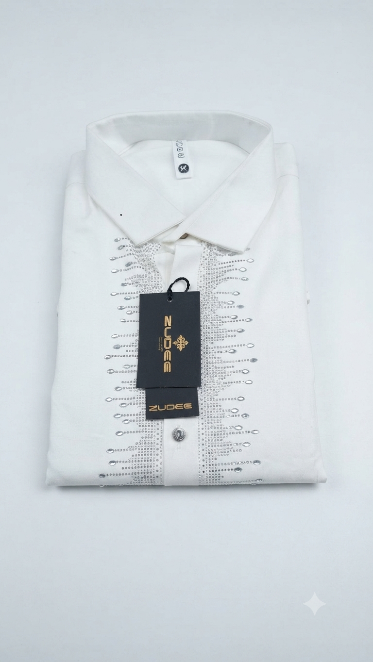 Zudee Embellished White Shirt