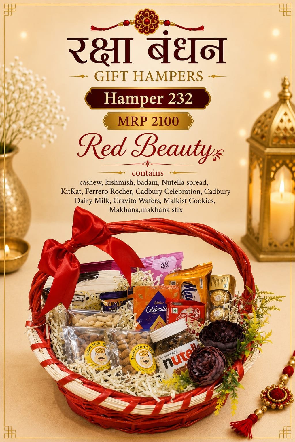 Hamper 232 Red Beauty Raksha Bandhan Gift Hamper