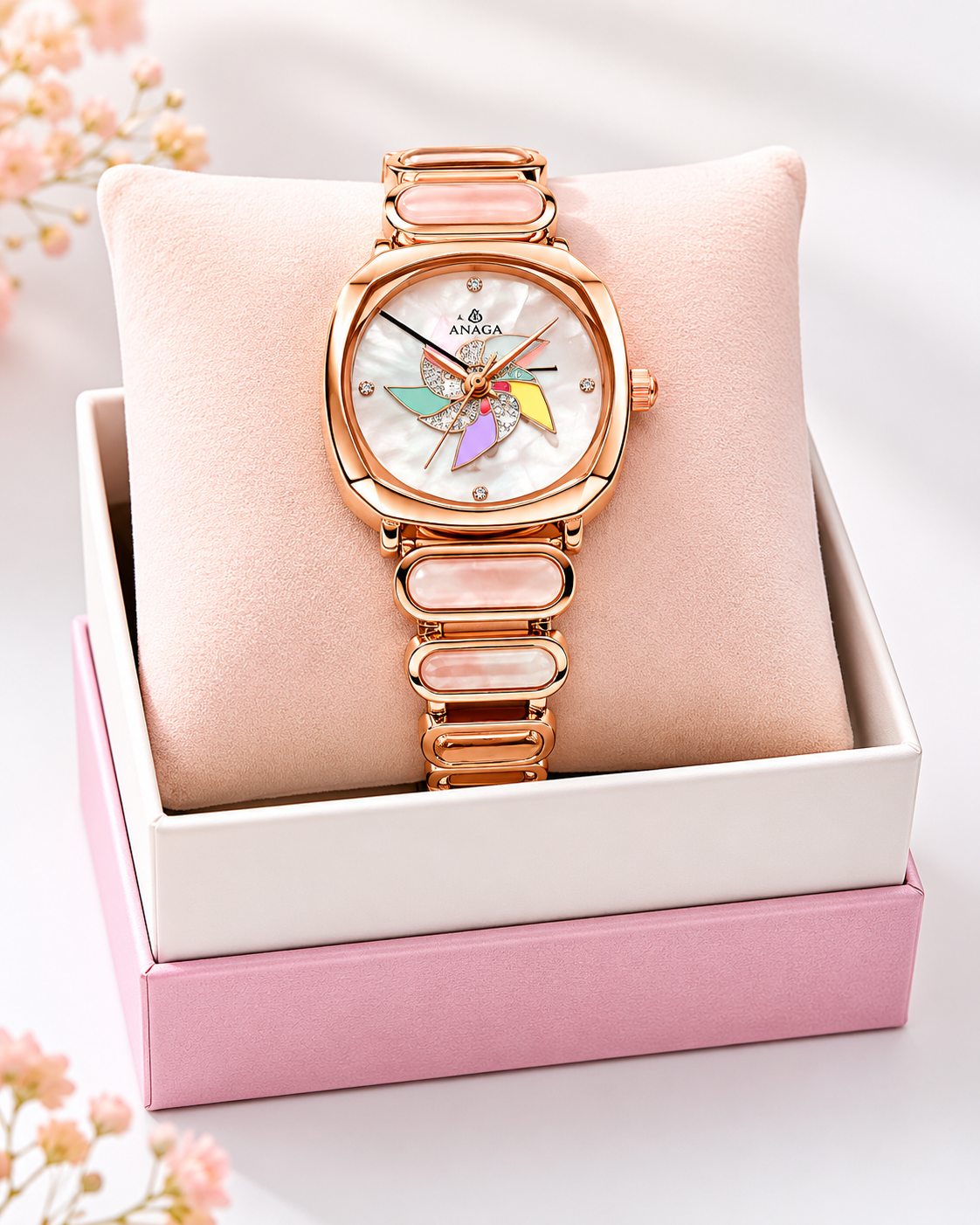 Elegant rose gold-tone finish
