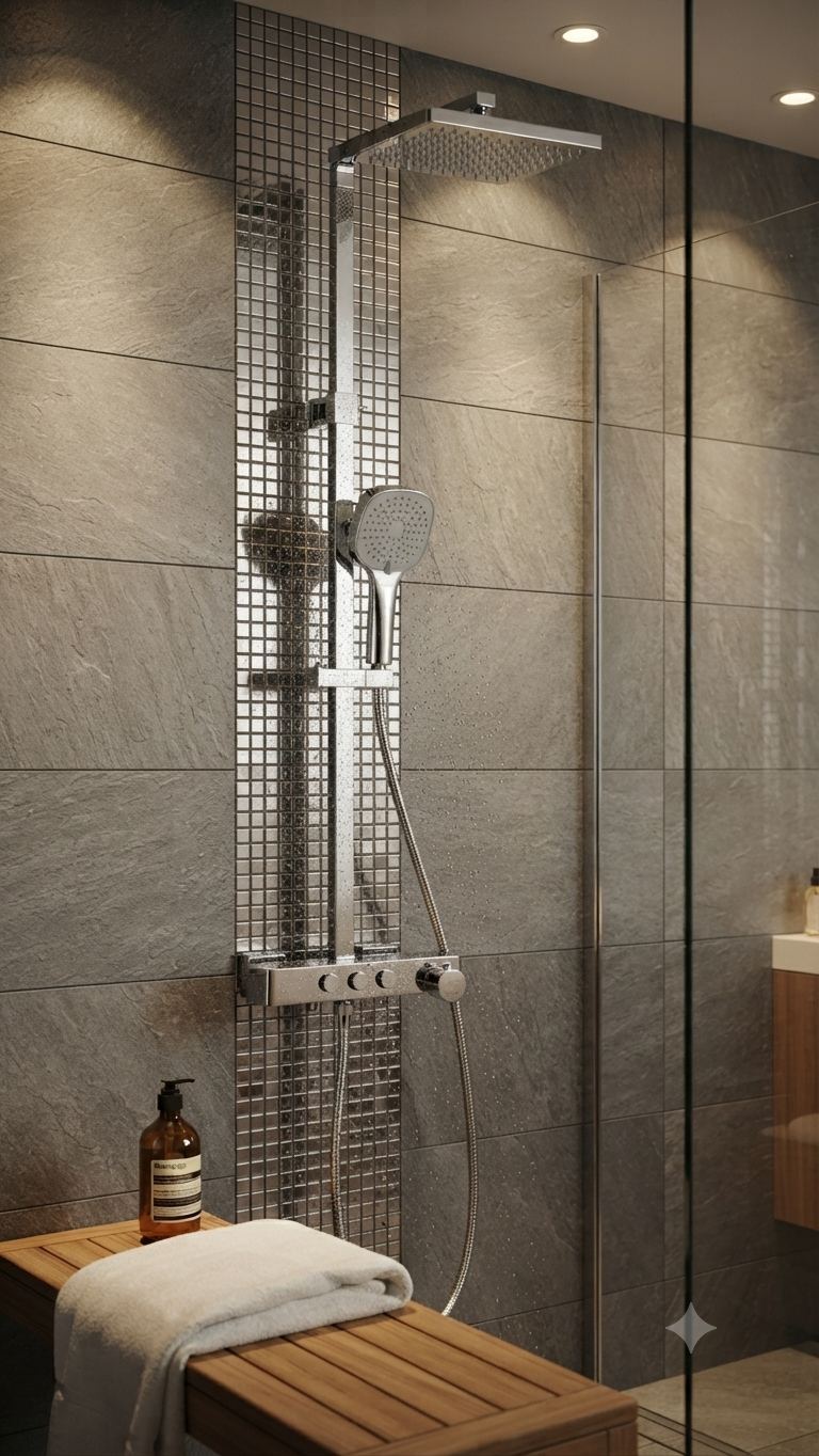 Square Shower Column with Thermostatic Mixer