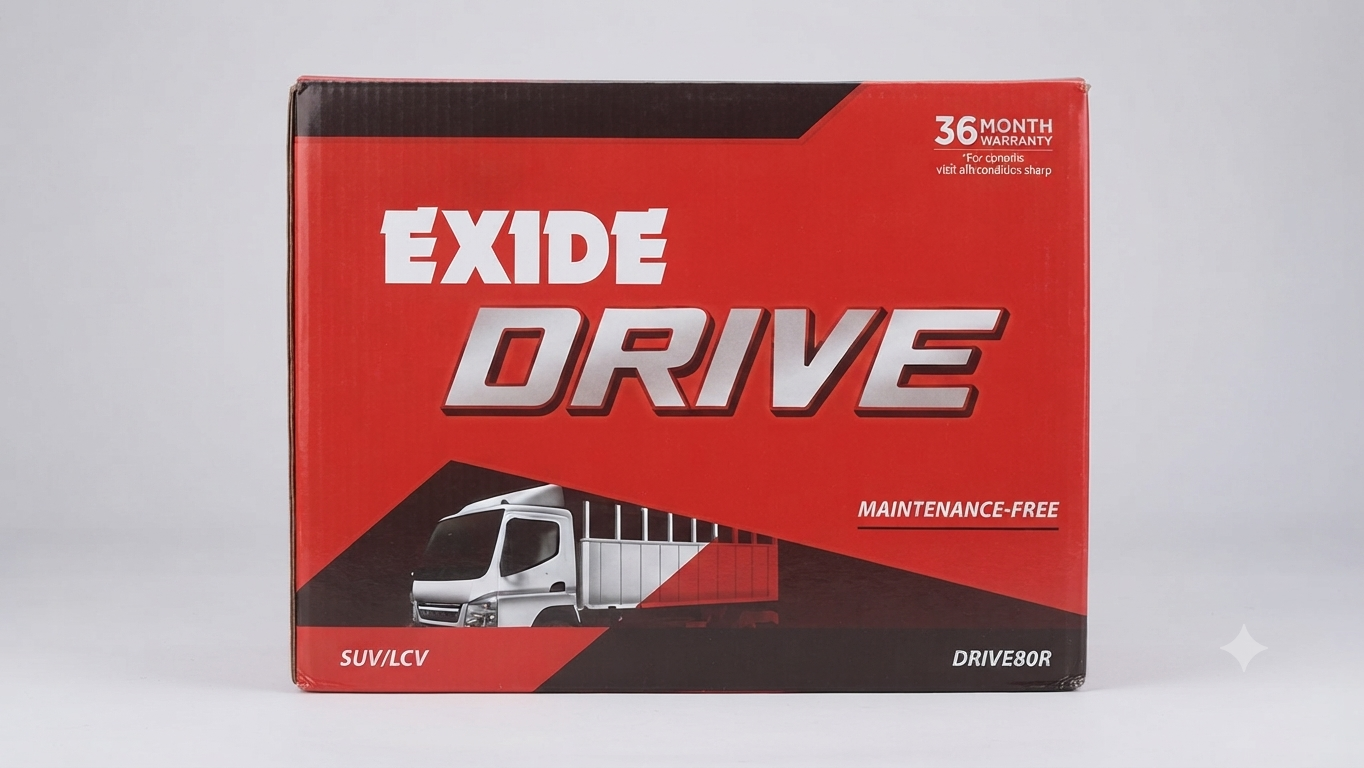 Exide Drive SUV/LCV Battery (Model DRIVE80R)