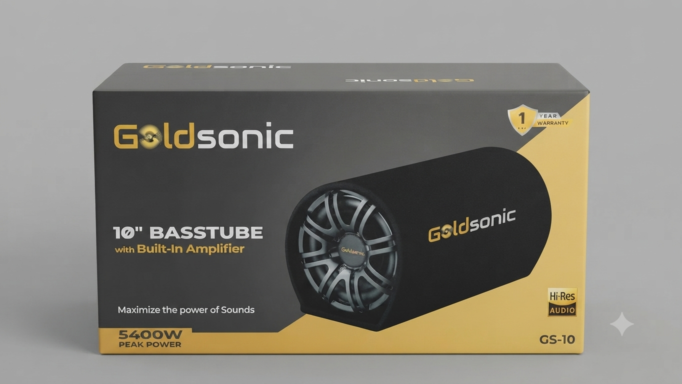 Goldsonic 10" Basstube (GS-10) with Built-In Amplifier