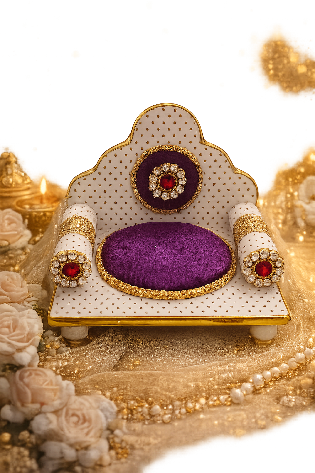 Royal Velvet Decorative Mini Throne (Singhasan)