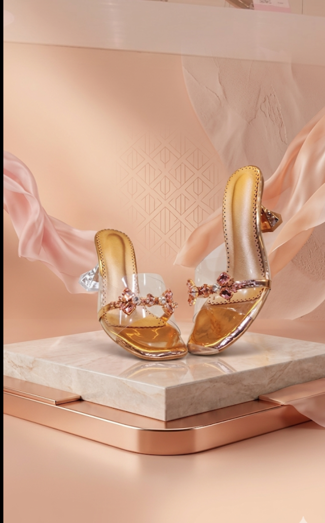 Gilded Rose" Jeweled Heel